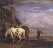 Two Drafthorses in Front of a Cottage (mk05) POTTER, Paulus